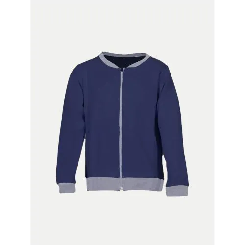 Rad Prix Teen Boys Solid Navy Colour Zipper Cardigan Sweatshirt-13-14 Year- 100% Cotton