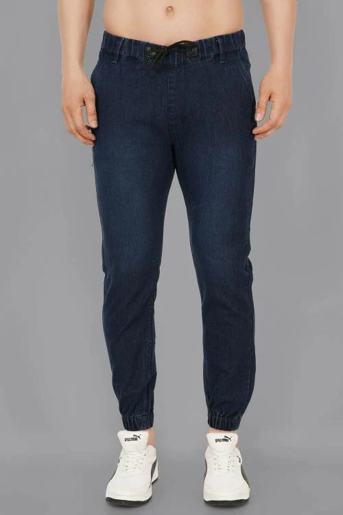 Dakwins Men Jogger Fit Mid Rise Black Jeans