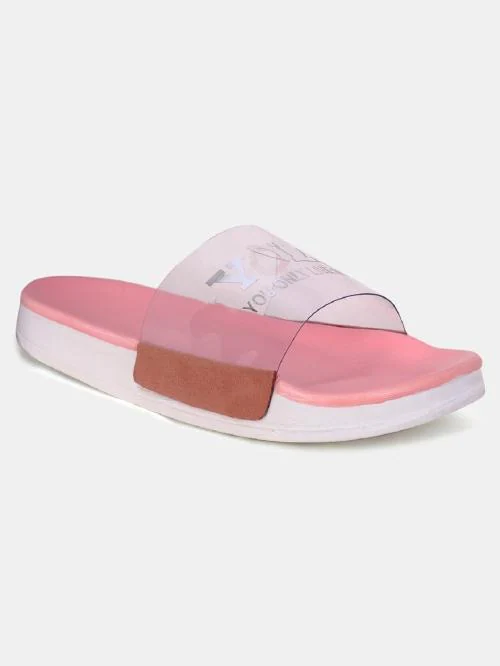 AMACLASS Women's Flip Flop Casual Slippers-Pink