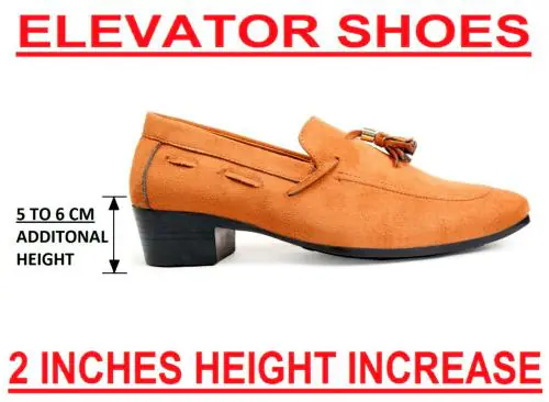 Bxxy Men's Height Increasing Elevator Casual Moccasins Shoes