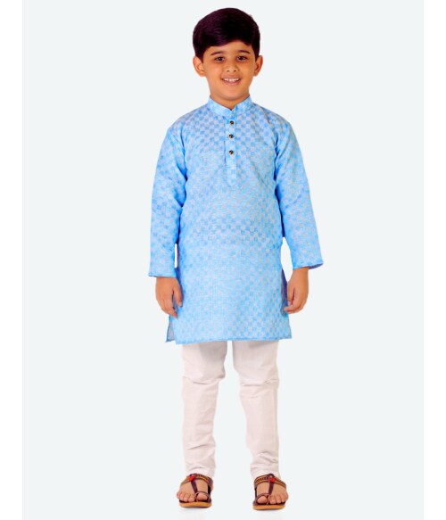Pro-Ethic Style Developer Ethnic Wear Cotton Blue Kurta Pajama Set for Kids and Boys