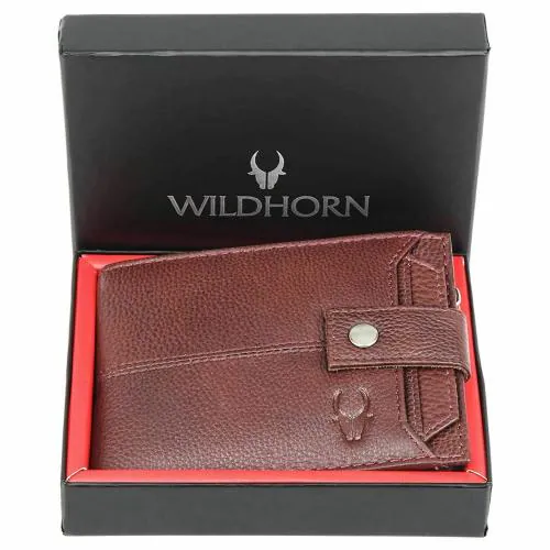 WildHorn Top Grain Leather Wallet for Men | Ultra Strong Stitching | Handcrafted | RFID Blocking | Zip Wallet with 9 Card Slots | 2 ID Slots (Maroon)