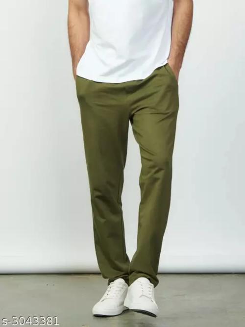 Zooplex Fashion Stylish Men's Cotton Solid Pant Olive size 32