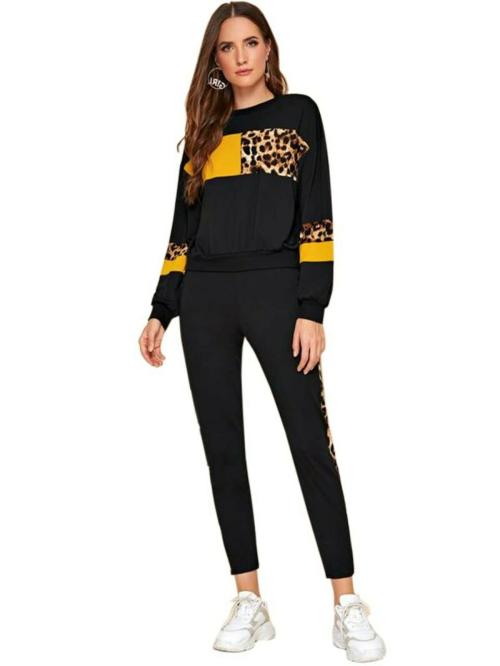 Andaria Fashion Hub Cotton Stylish Sports Use Tracksuit Women's Yoga Track Suit ( Yellow-L)