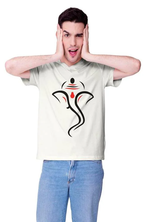 Ultrastyle Ganesha Ganesh JI Printed Graphic T-Shirt for Men & Boys, Regular Fit Funny T-Shirts for Man, Round Neck Stylish Men’s Tshirt, Unisex Trendy Cotton Blend Unique Cool T Shirt Combo Tee