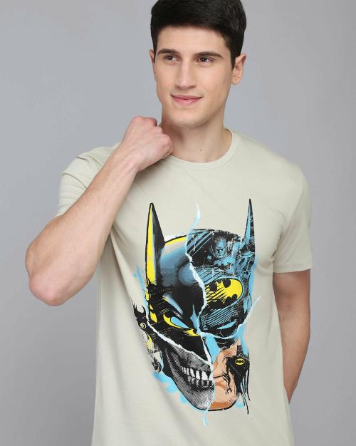 Free Authority Men Batman Printed Grey Tshirt