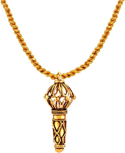 Buy Mahi Gold Alloy Lord Hanuman Gada Pendant For Men & Women Online at