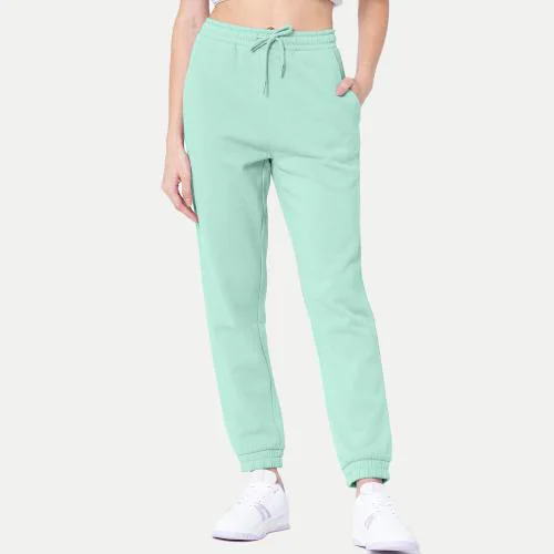Rad Prix Womens Sea green Solid Joggers