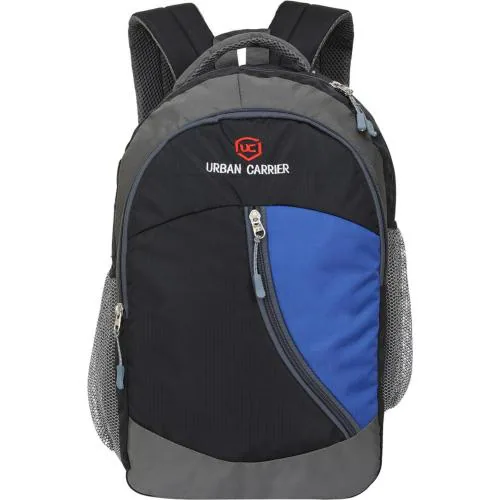 Urban Carrier Black, Blue Polyester Laptop Backpack, 45 L|Laptop Bag|College Backpack|School Bag
