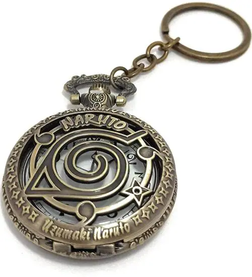GT Gala Time Thekeyhouse Gold Metal Naruto Theme Pocket Watch Key Chain