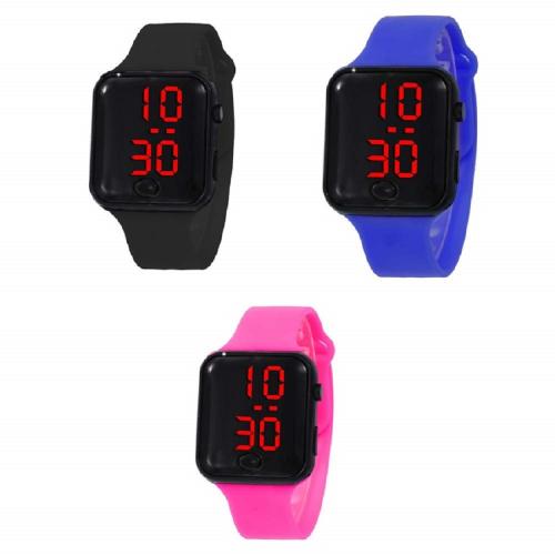 RTK New Combo of 3 Square Led Watch For Boys,Girls