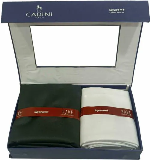 Siyaram's Men White Solid Cotton Shirt & Trouser Fabric