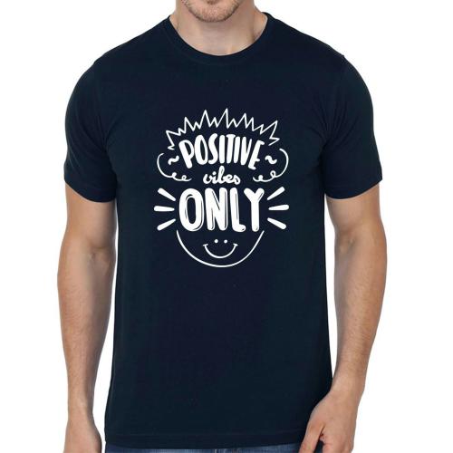 Status Mantra Men Blue Cotton T-Shirt