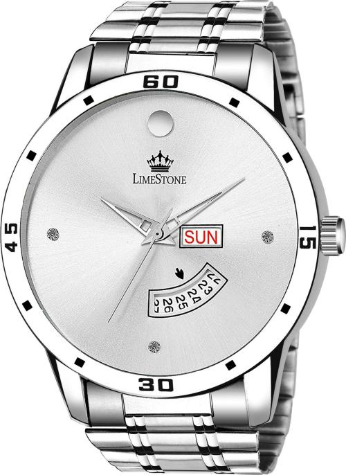 LIMESTONE Analog Silver Dial Silver Strap Watch For Men (LS2742)