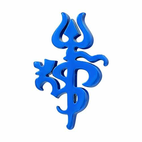 Zumrut Lord Shiva Trishul Om Stud Earring Blue (Men and Women)