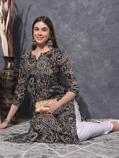 Mamoose Women's BLACK Colour Kurti