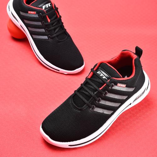 Divine Shoe’s Men's Black Mesh Lace-Ups Walking/Outdoor/Gym & Traning/Running Sports Shoes