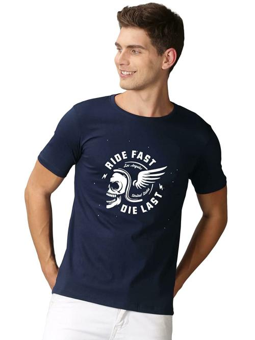 ARRYN Bike Ride Printed Tshirts for Men Stylish DarkBlue at Amazon.in