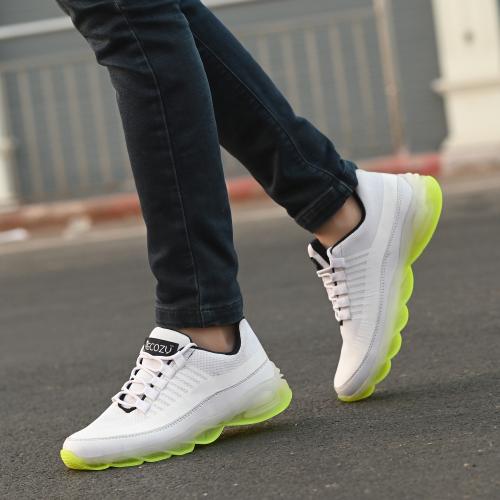 Pecozy Mesh Sports cum Running and Training Lace-up Shoes For Men (White)