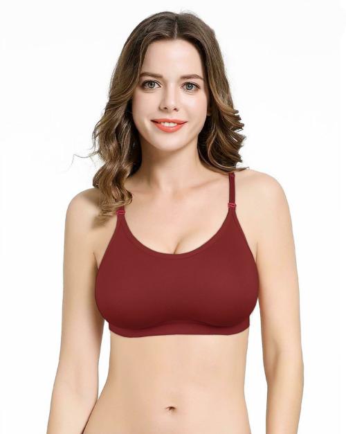 CADILA Women Sports Non Padded Bra (Maroon)