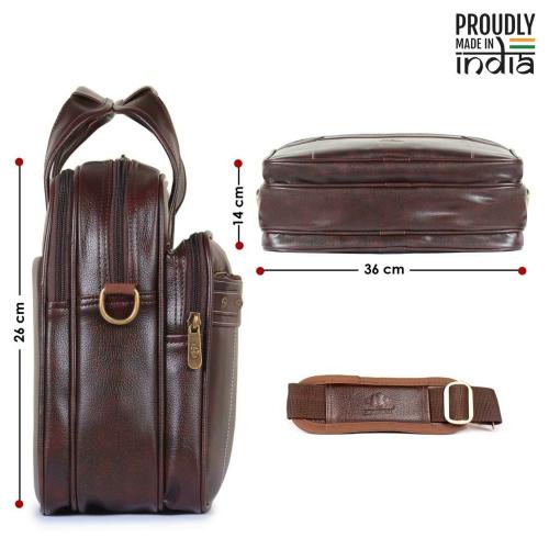 The Clownfish Brown Polyester Unisex Laptop Messenger Bag 12 Inch