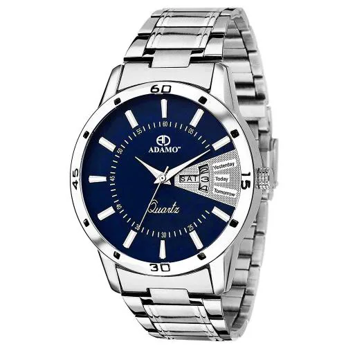 ADAMO Designer Blue Dial Day & Date Men's & Boy's Watch A826SM05