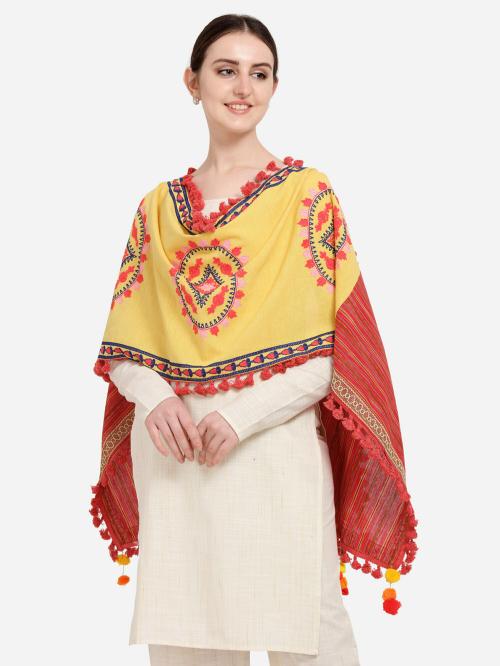 Buy MESMORA Fashion Destination Marriage Embroidered Red Panel Tassel