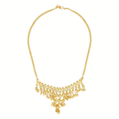 Buy Bodha Gold Brass Gold Jewellery Necklace Set 22K with Earrings For Women Online at Best
