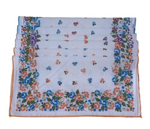 ARTCCOT Ladies Cotton Handkerchief | Super Saver Pack of 12 | 33 x 33 cms | Hanky Massy Design