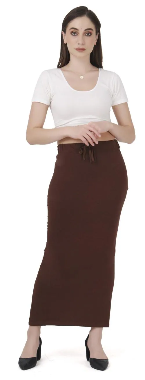 FEMULA Regular Wear, Cotton Lycra Saree Shapewear Petticoat for Women & Long Skirt for Girls (LIGHT COFFEE, Size 3XL)