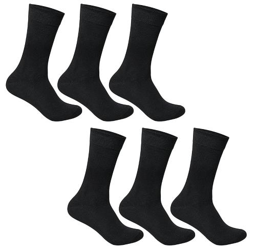 Cotson Boy's School Uni For m Cotton Socks (Black , Free Size) - Pack of 6 Pairs