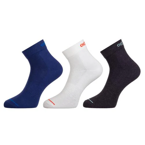 Adidas Original Flat Knit Ankle Cotton Socks - 3 Pairs (6N) (AD-0340) (Tech Indigo/White/Anthra Mel)