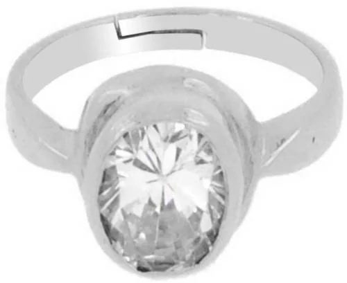 Chopra Gems & Jewellery Silver Plated Brass Jarkan Stone ring (Men, Women, Girls and Boys) - Free Size (CG_RG185)