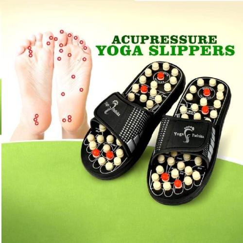Foot Trends Spring Acupressure and Magnetic Therapy Paduka Slippers for Full Body Blood Circulation