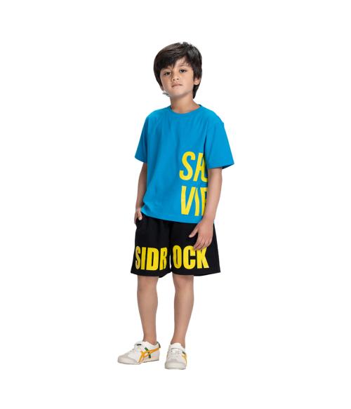 Sid Rock Cotton Spandex Co-ord Set|Summer Style| T'shirt & Short set for Boys