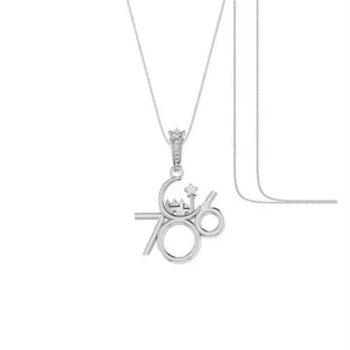 Akshat Sapphire Pure Silver Muslim 786 Pendant With Chain Suitable For Men and Women