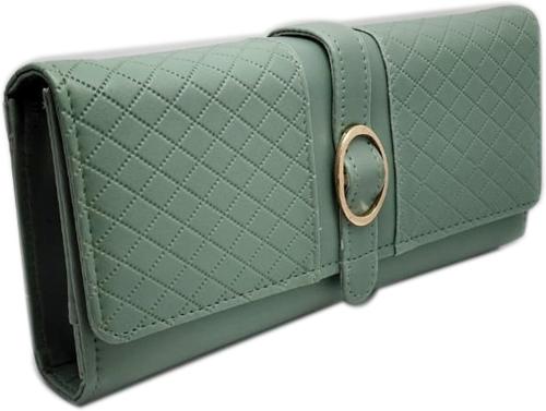 Bulli Women Wallet Green Artificial Leather Casual Clutch For Women