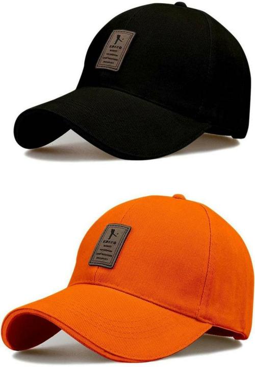 Babji Orange and Black Ediko Baseball Cap (Pack of 2)