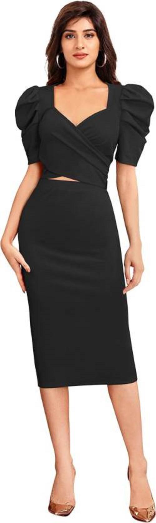 Buy DHUNKI Women Two Piece Dress Black Dress Online at Best Prices in