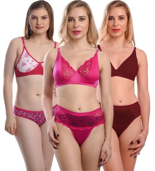 Comffyz Ladies Bra Panty Set | Bra Panty Set Combo For Girls | Combo Lingerie Set For Women