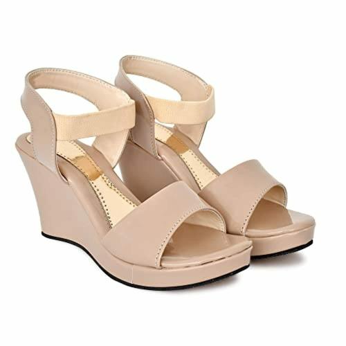 MAEVE & SHELBY Women Casuals Heeled Sandals (Cream) - UK 5