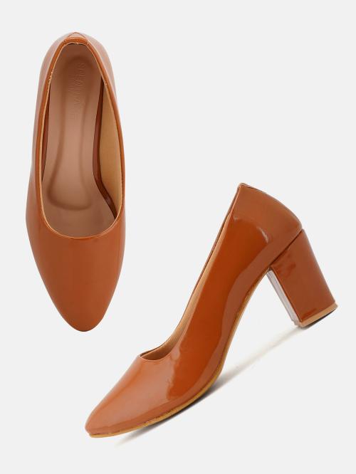Scentra Spain Solid Tan Pumps For Women JioMart