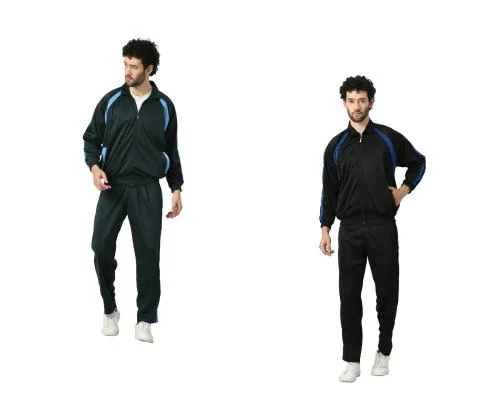 IndiWeaves Men Solid Stylish Soft Polyester Zipper Tracksuits for Winter (Pack of 2)