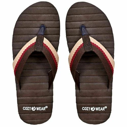 Cozy Wear Slippers Flip Flops Leather Thong Sandals Arch Support Beach Slippers | Boys & Men G-203 Black (7)