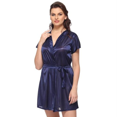 Buy Sujuka Women Blue Pack Of 1 Above Knee Baby Doll Night Dress With G