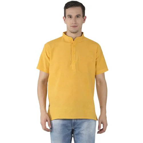 RIAG MEN'S SOLID HALF SLEEVES SHORT KURTA