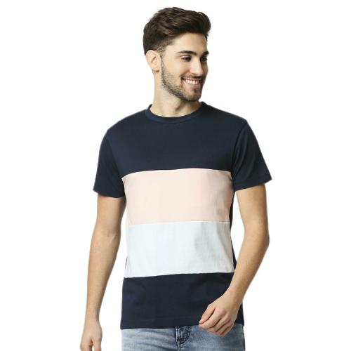 Bewakoof Men's Multicolor Colour-block Round Neck Short Sleeve T-shirt