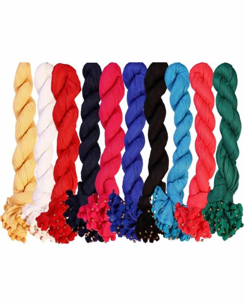 Raj Jyoti Creation Women Multicolor Solid Pack Of 10 Dupatta