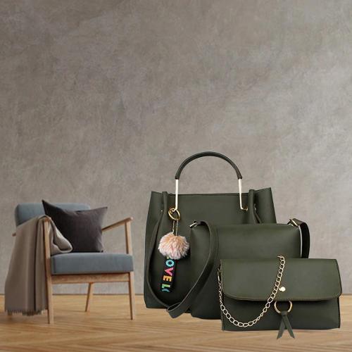 Buy Mammon womens multicolored Handbags combo Green Online at Best