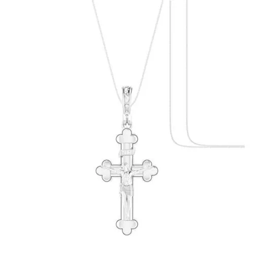 Akshat Sapphire Pure Silver God Jesus Pendant With Chain Suitable For Men and Women